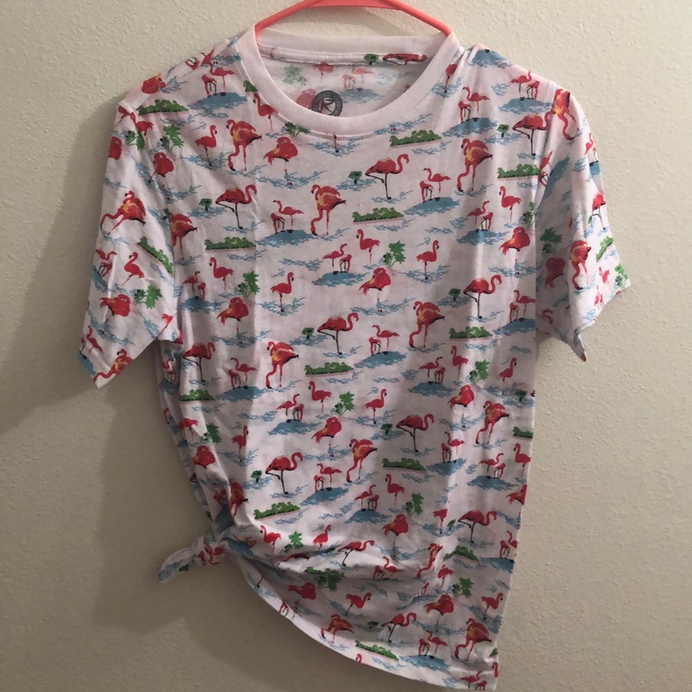 Crop top flamingo shirt